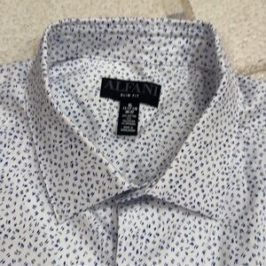 Alfani White Cobalt Dress Shirt Long-Sleeved Classic
Neck 17-17.5, sleeve 36/37